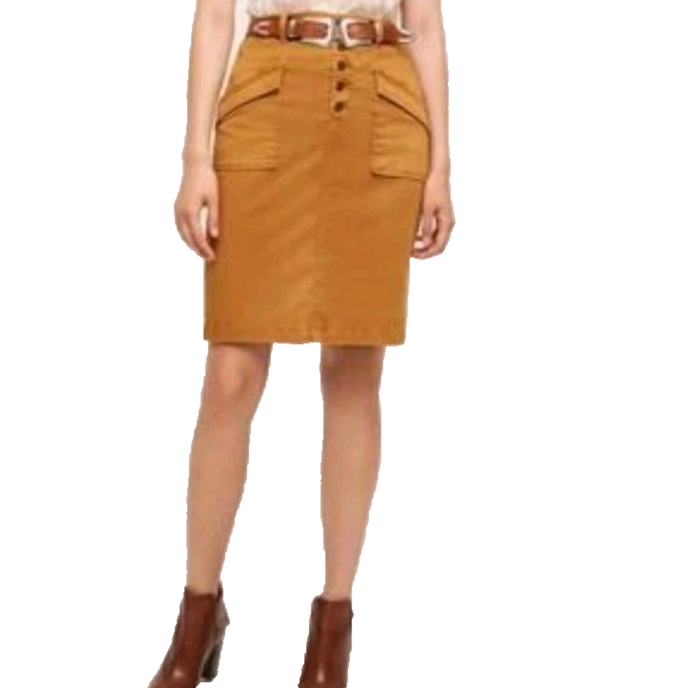 Anthropologie Pilcro Womens 4 Skirt Straight Pencil Utility Button Fly Small